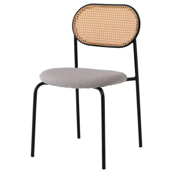 ダイニングチェアラタン調オーバル座面高44.5cm完成品