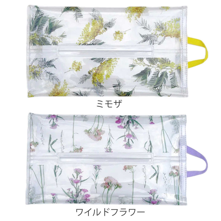 ティッシュケースクラルテソフトパッククリア花吊り下げ
