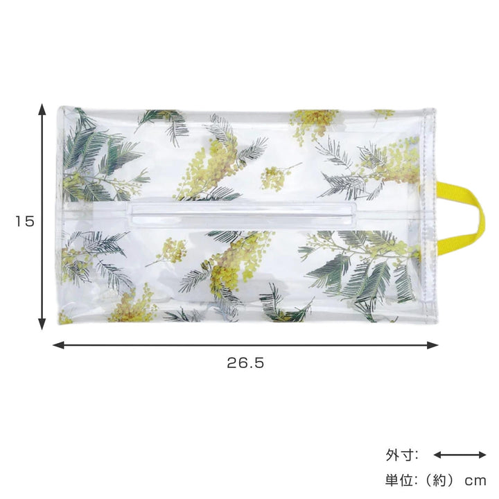 ティッシュケースクラルテソフトパッククリア花吊り下げ