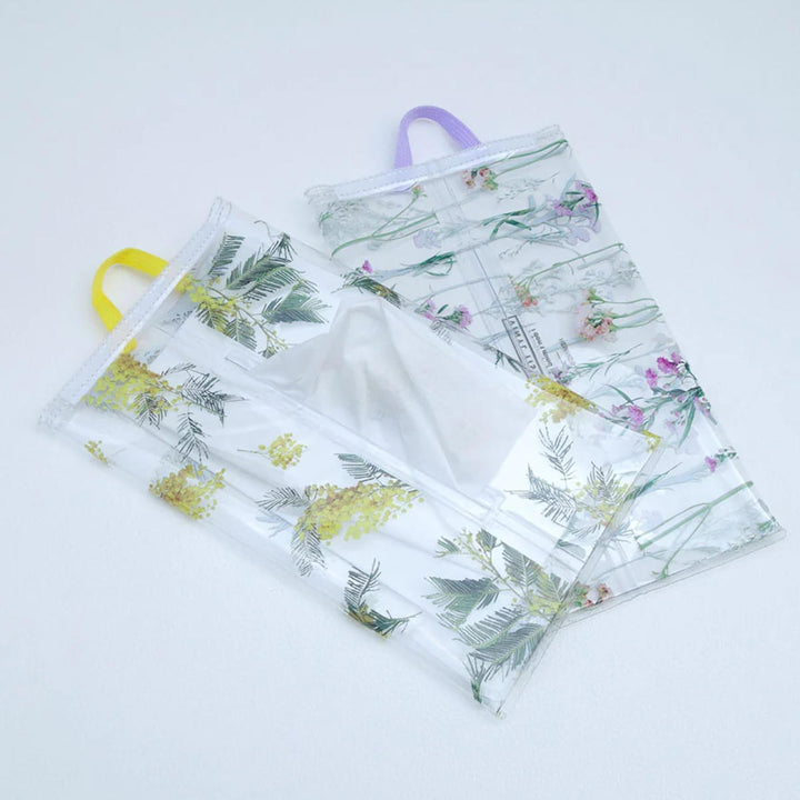 ティッシュケースクラルテソフトパッククリア花吊り下げ