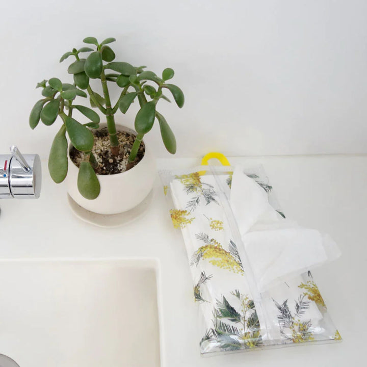 ティッシュケースクラルテソフトパッククリア花吊り下げ