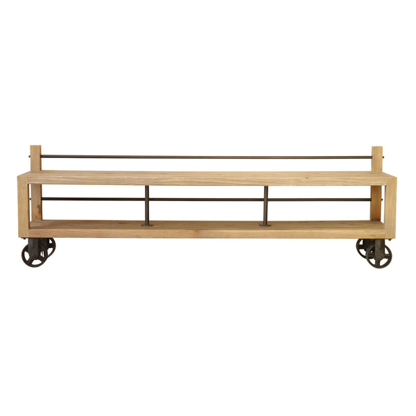 テレビボードオープンタイプ車輪付パイン古材MUT幅180cm