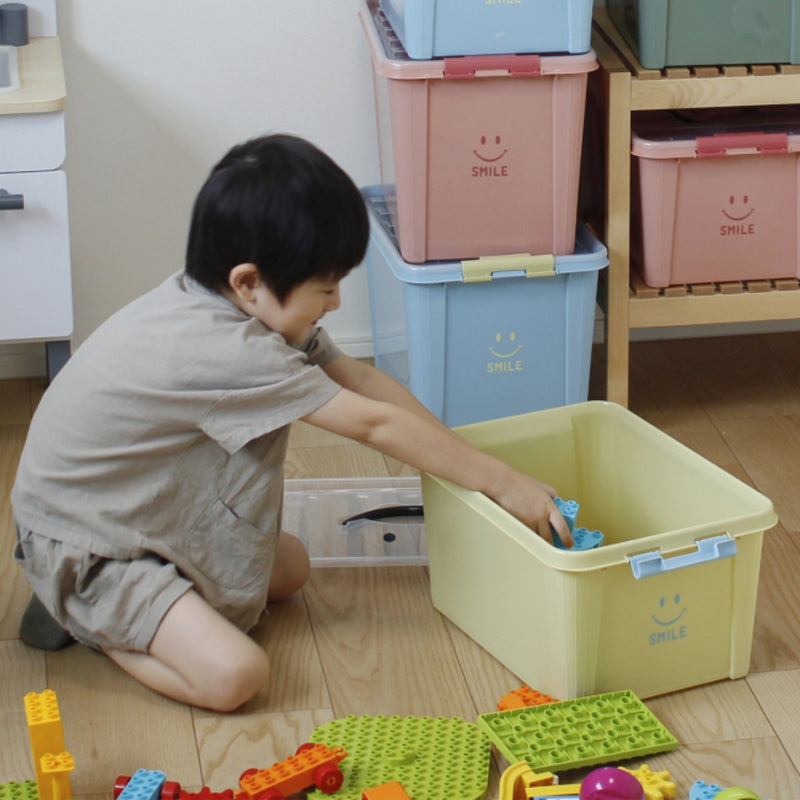 おもちゃ箱中身が見やすいスマイルボックスMサイズ幅40×奥行28×高さ21cm