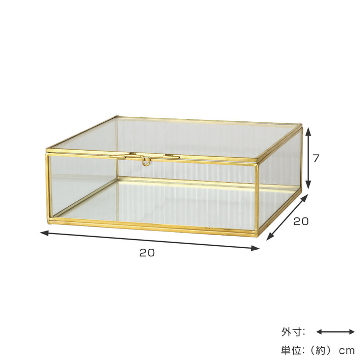 アクセサリーボックスLUXEウェーブガラスボックススクエア