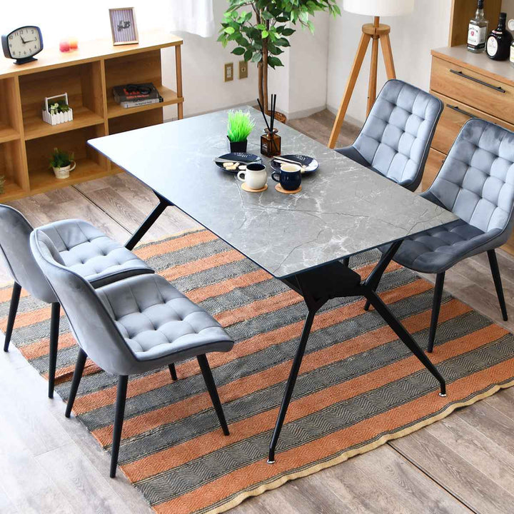 ダイニングチェア2脚セット疲れにくい背もたれベロア座面高42cm