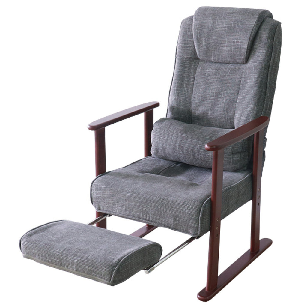 高座椅子 高齢者 リクライニング フットレスト 折りたたみ コンパクト リクライニングチェア 座面高36/39cm