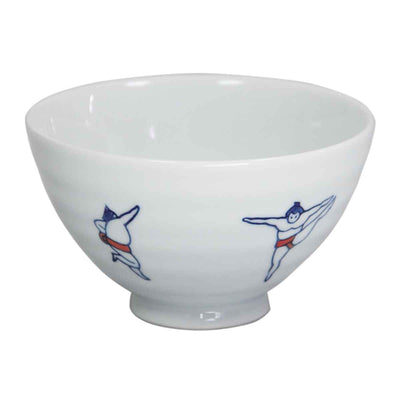 飯碗 11.5cm おすもう 藍花 磁器 波佐見焼