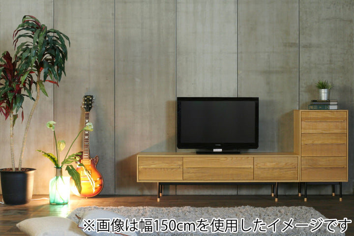 テレビボードヴィンテージ調オーク無垢材鋸目デザイン幅180cm