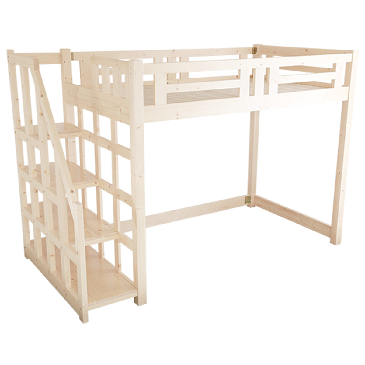 ロフトベッド シングル 宮棚 階段付き 天然木 – ハウジー