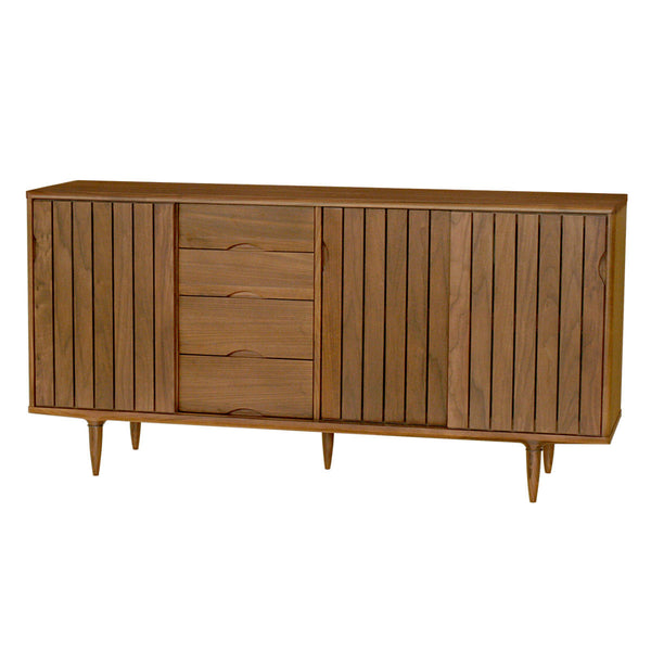 サイドボード縦格子デザインウォールナット突板KISSUI幅163cm