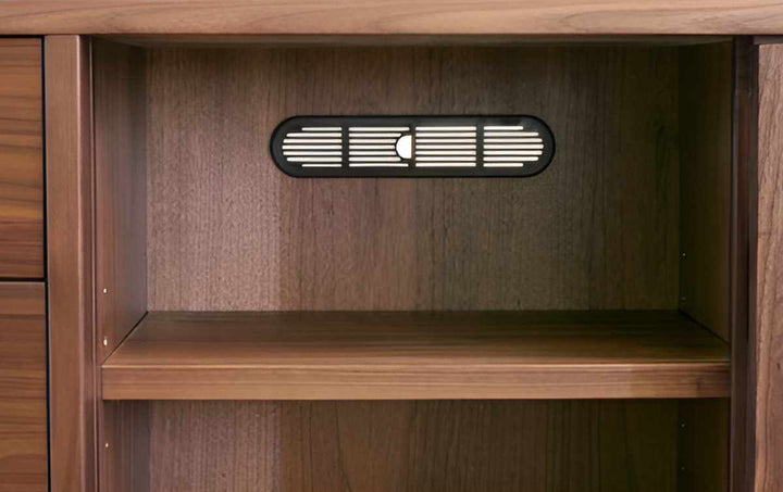 サイドボード縦格子デザインウォールナット突板KISSUI幅120cm