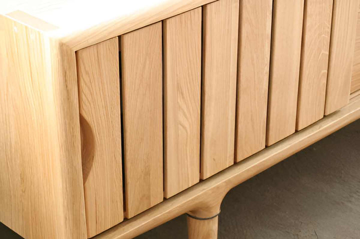 テレビボード縦格子デザインオーク無垢材KISSUI幅180cm