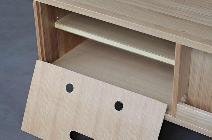 テレビボード縦格子デザインオーク無垢材KISSUI幅180cm