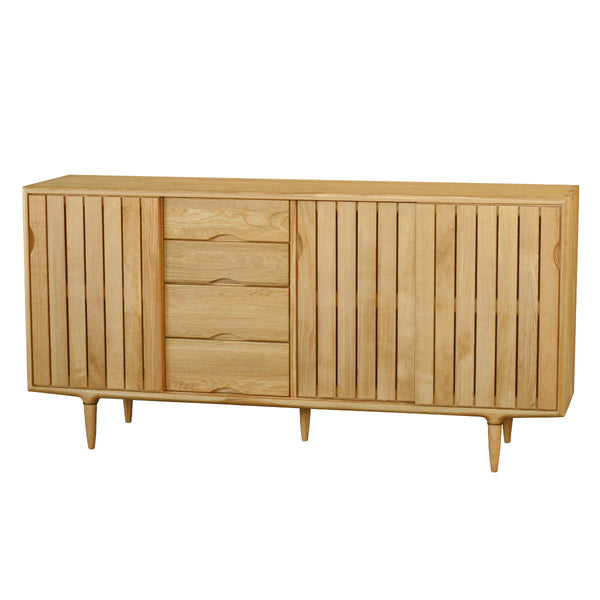 サイドボード縦格子デザインオーク無垢材KISSUI幅163cm