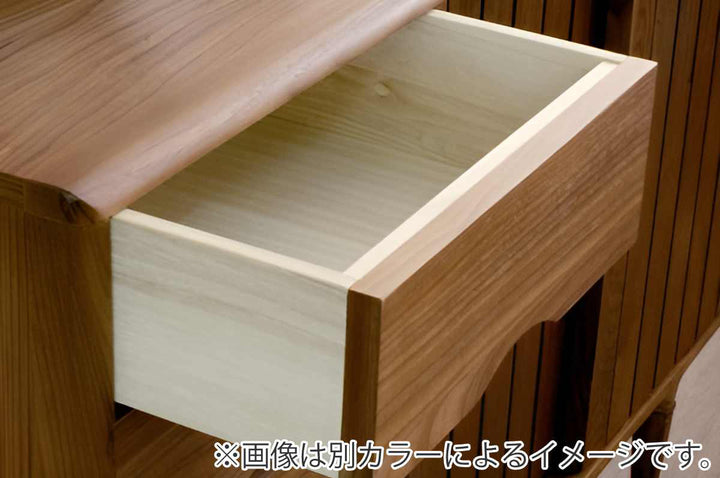 サイドボード縦格子デザインオーク無垢材KISSUI幅120cm