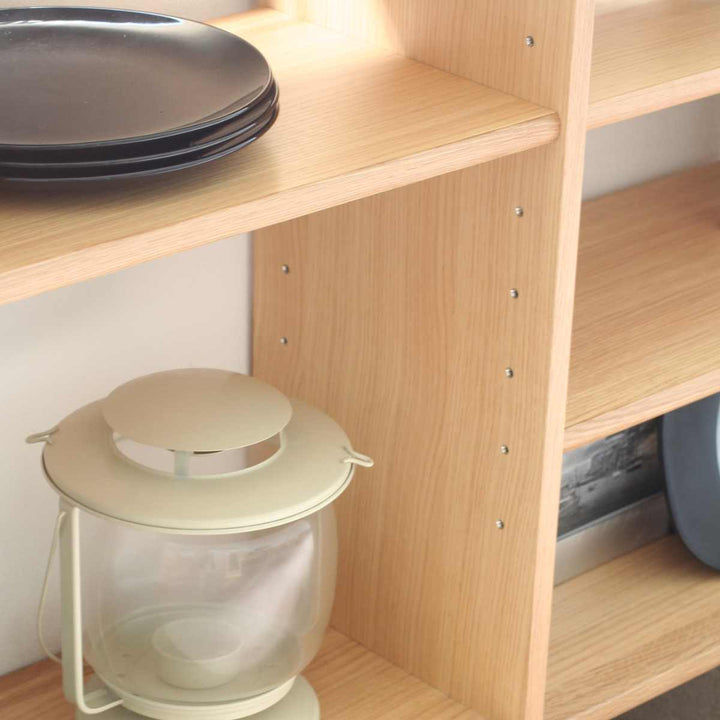 オープンシェルフ3段2列オーク無垢材KISSUI幅120cm