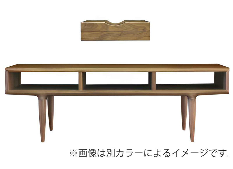センターテーブル引き出し付オーク無垢材KISSUI幅120cm