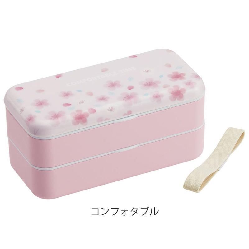 お弁当箱メラミンフタランチボックス2段600ml桜柄