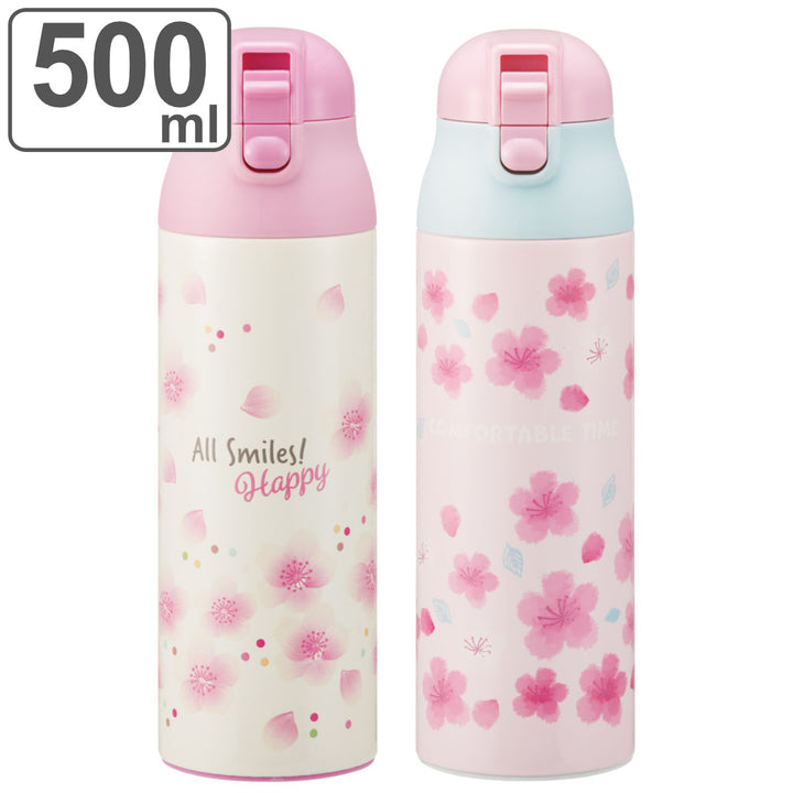 水筒500mlワンプッシュステンマグボトル桜柄