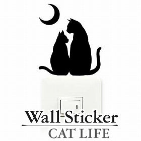 ウォールステッカー　壁紙シール　猫　カップル　CAT LIFE