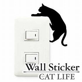 ウォールステッカー　壁紙シール　猫　落ちそう　CAT LIFE
