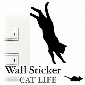 ウォールステッカー　壁紙シール　猫　ジャンプ　CAT LIFE