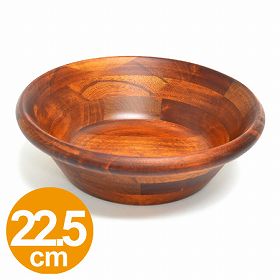 サラダボウル　木製　食器　ブラウン　22.5cm