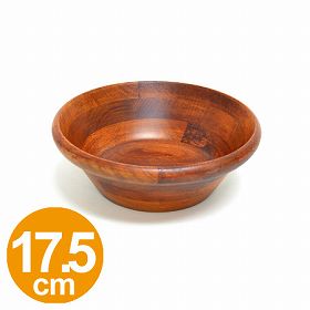 サラダボウル　木製　食器　ブラウン　17.5cm