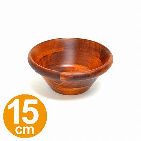 サラダボウル　木製　食器　ブラウン　15cm