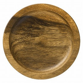 アカシア　プレート　丸皿　木製　20cm　リム付　食器