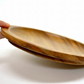 アカシア　プレート　丸皿　木製　20cm　リム付　食器