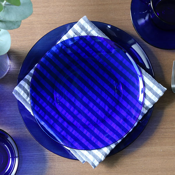 DURALEXデュラレックスプレート24cmディナープレートサファイア皿食器洋食器強化ガラス耐熱