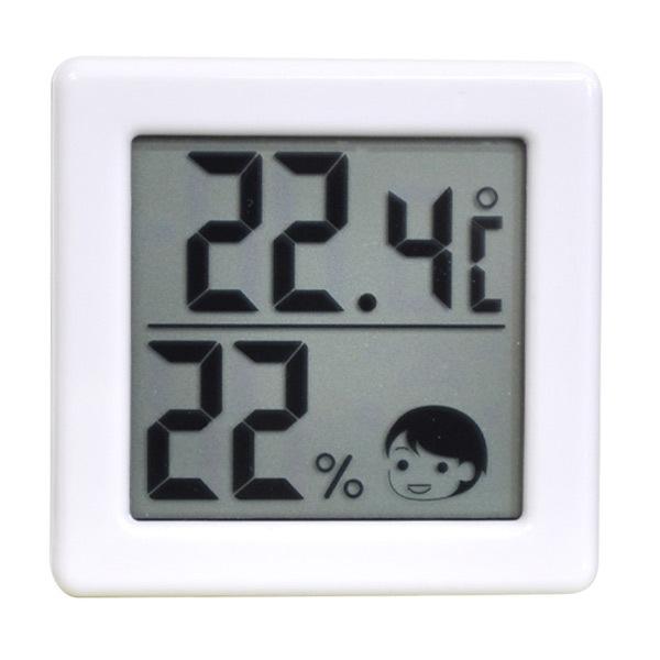 温湿度計 デジタル表示 コンパクトサイズ フック穴付き