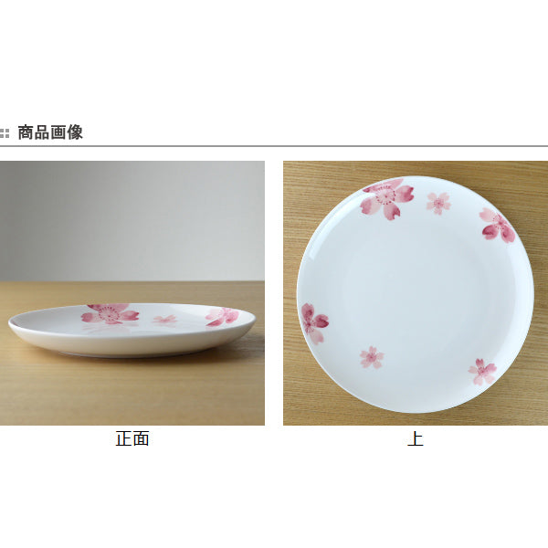 皿　桜　ラウンドプレート　18cm　ボーンチャイナ　食洗機対応