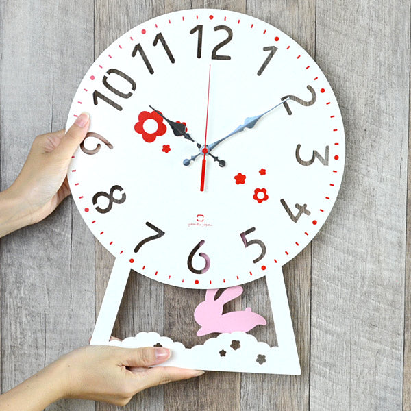 振り子時計 木製 ヤマト工芸 yamato CHILD clock うさぎ