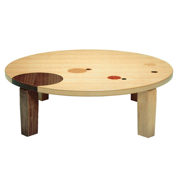座卓 折れ脚 ローテーブル 木製 アース丸 直径105cm