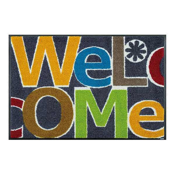 玄関マット　wash＋dry　ウォッシュアンドドライ　Welcome Letters　屋内屋外兼用　50×75cm