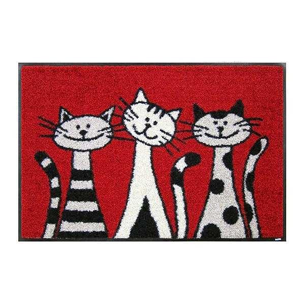 玄関マット　wash＋dry　ウォッシュアンドドライ　Three Cats　屋内屋外兼用　50×75cm
