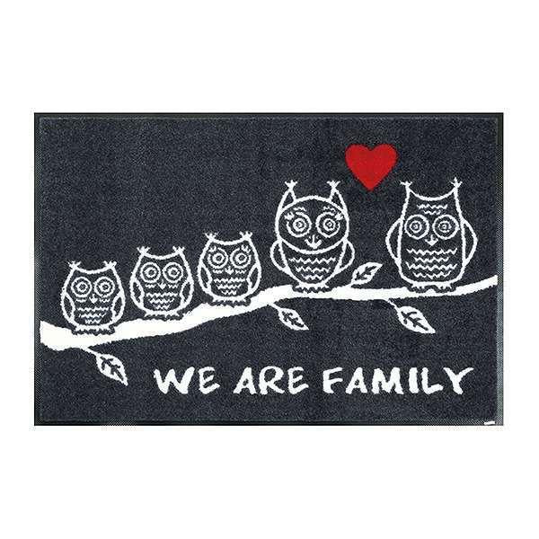 玄関マット　屋外室内兼用　wash＋ｄｒｙ　ウォッシュアンドドライ　We are Family　50×75cm