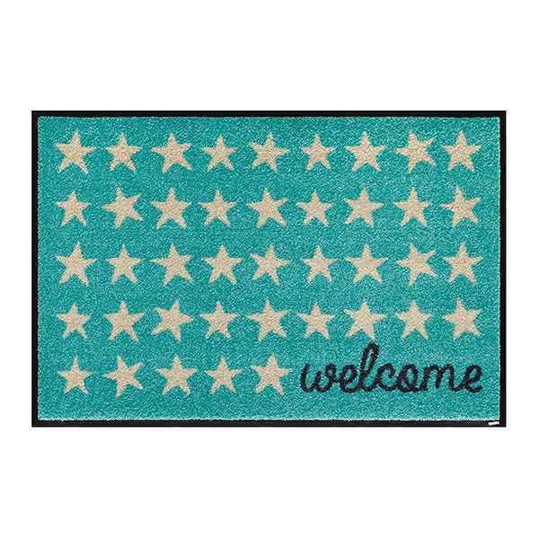 玄関マット　屋内屋外兼用　wash+dry　ウォッシュアンドドライ　Welcome Stars　50×75cm