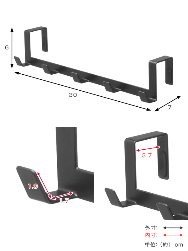 ドアハンガー スマート ワイド smart 山崎実業 ドアフック -5