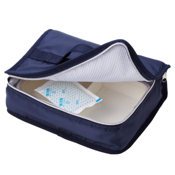 保冷弁当袋 ブック型 シンプル ブルー -3