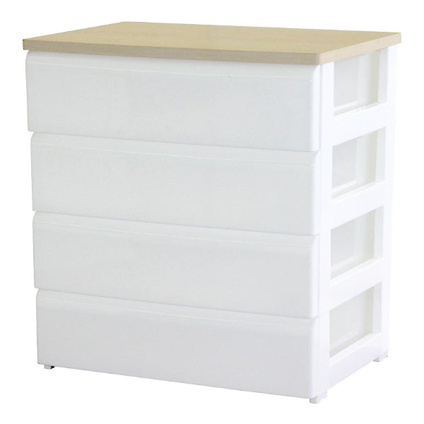 チェスト 木天板 ワイド 4段 幅74cm プラスチック