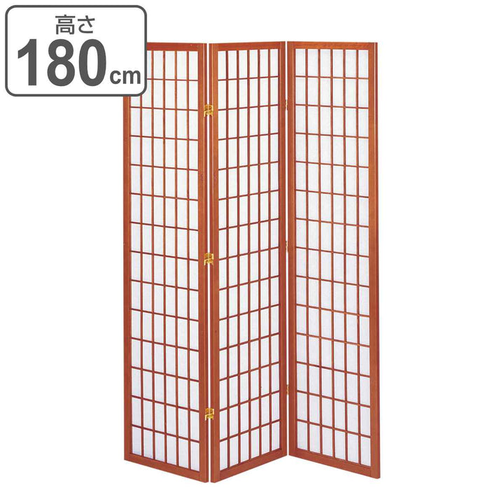 衝立 和風衝立 3連 ブラウン 高さ180cm -2