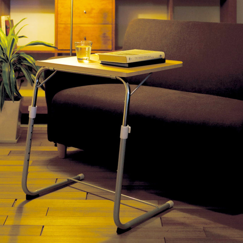 サイドテーブル 高さ56～87cm 高さ調整 角度調整 ナチュラル