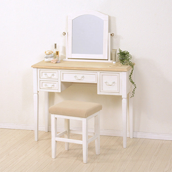 ドレッサーセット　ホワイト　アンティーク ドレッサーセット アンティーク調 BROCANTE ホワイトウッド 幅92cm