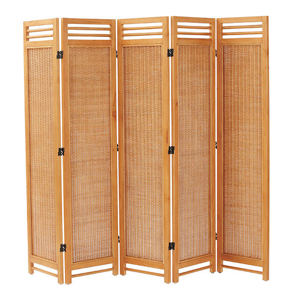 籐　スクリーン　5連　ラタン製　Natural rattan　高さ160cm