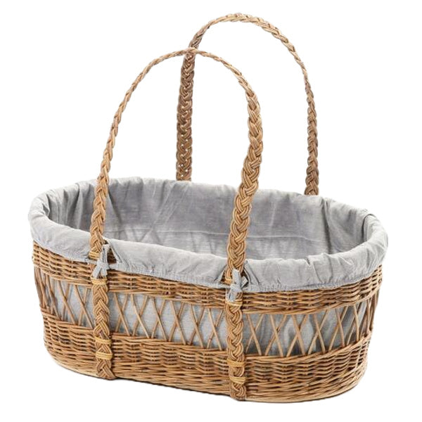 籐　キャリーバスケット　布カバー付　Natural rattan　幅59cm