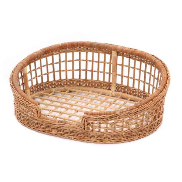 籐　ペットベッド　クッション付　ラタン製　Natural rattan　幅73cm