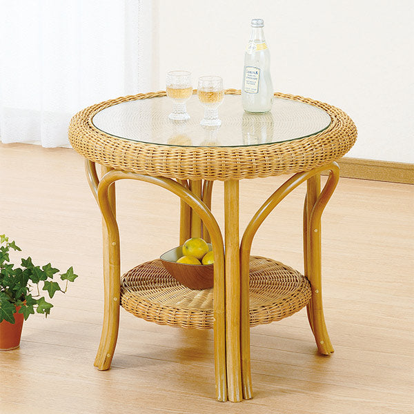 テーブル 籐家具 ガラステーブル - センターテーブル・ローテーブル